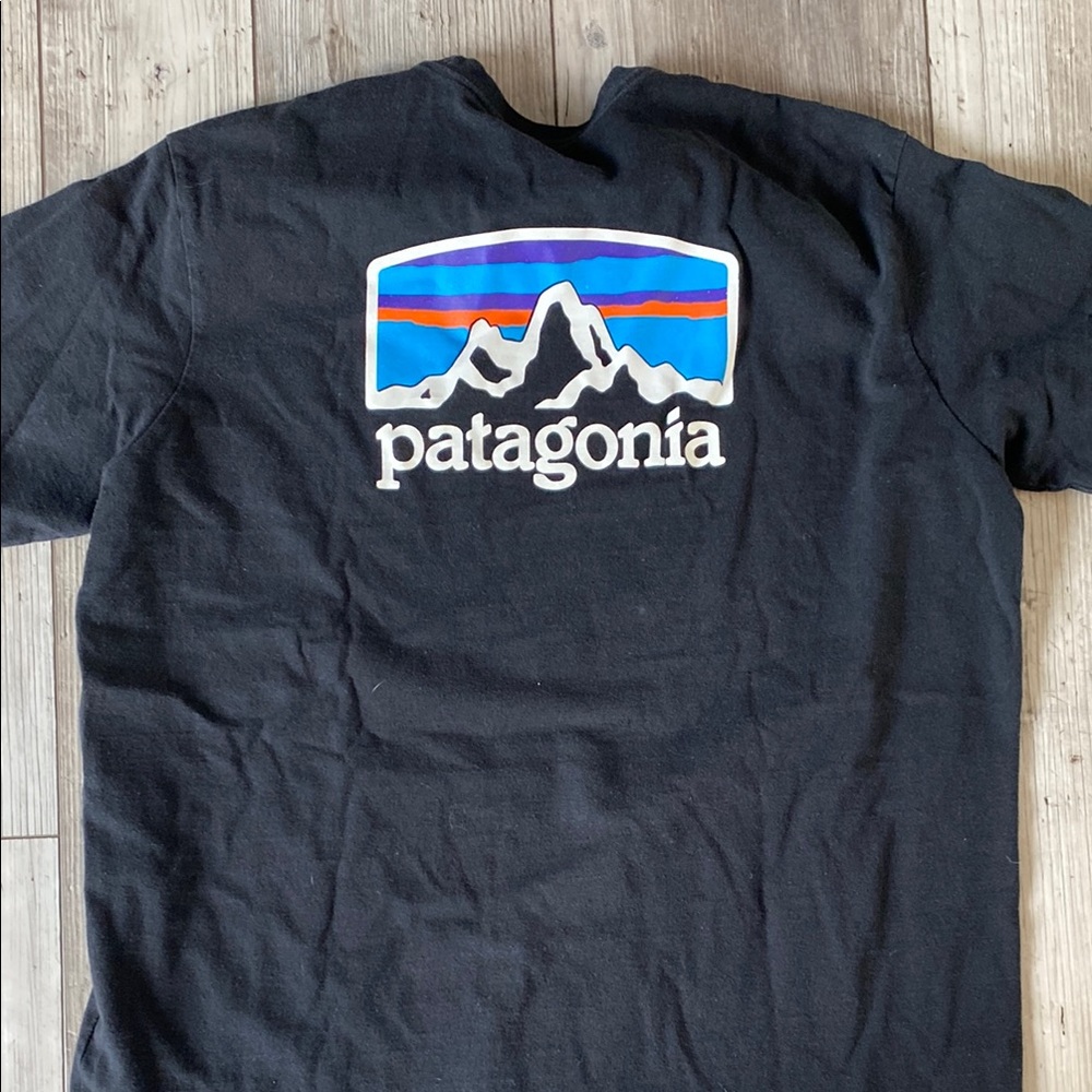 Patagonia Black Tee with Mountain Logo